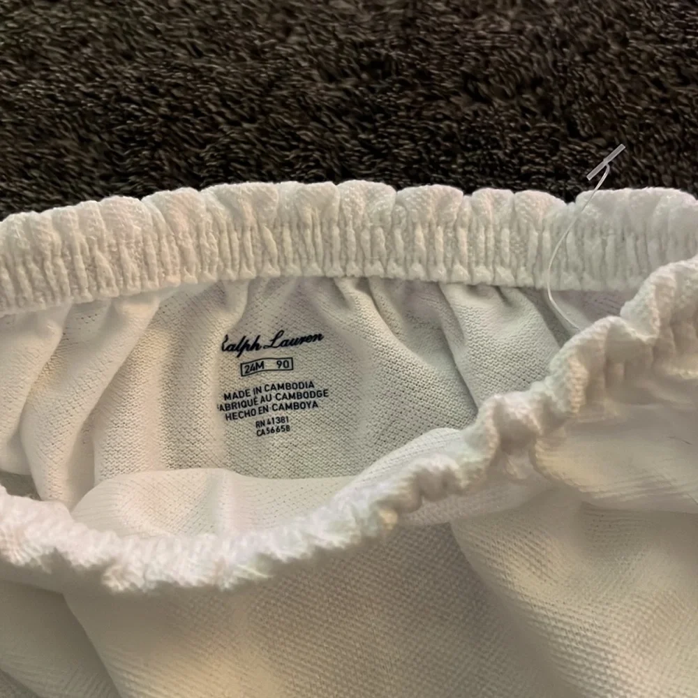 Ralph Lauren 100% cotton White Diaper Cover 24M NWOT